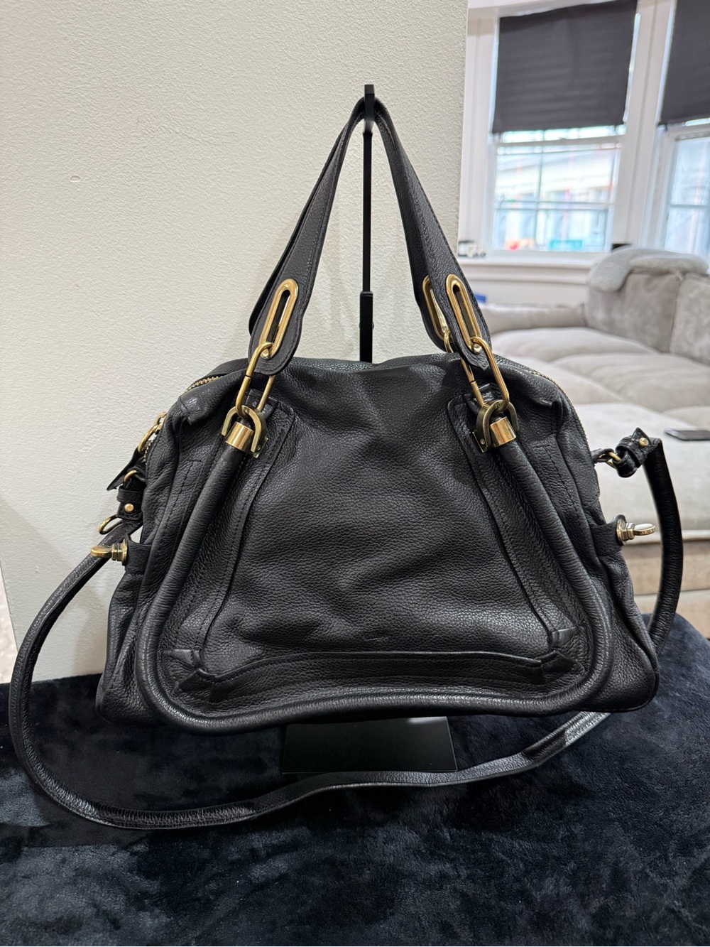 Chloé Paraty Leather Satchel in Black